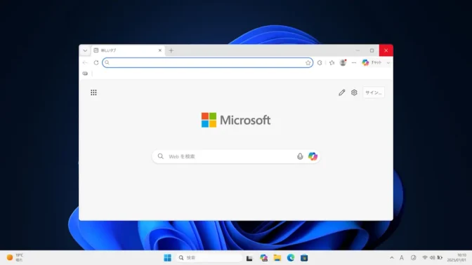 Windows 11→ウィンドウ→Microsoft Edge