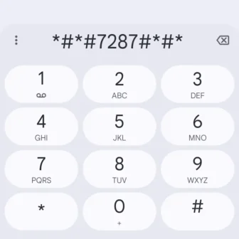 Androidアプリ→Googleの電話→キーパッド→＊＃＊＃７２８７＃＊＃＊