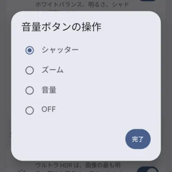 Androidアプリ→Pixelカメラ→カメラ設定→高速アクセス→音量ボタンの操作
