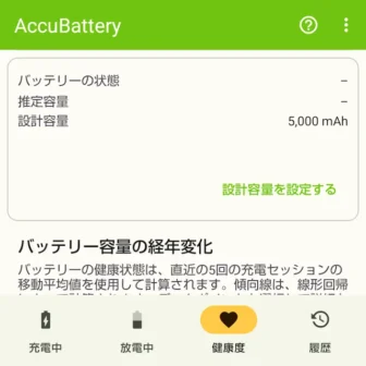 Androidアプリ→AccuBattery→バッテリーの状態→なし