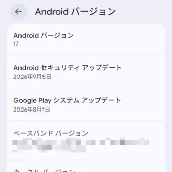 Androidスマートフォン→設定→デバイス情報→Androidバージョン