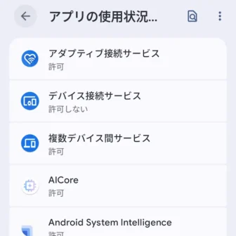 Androidスマートフォン→設定→アプリ→特別なアプリアクセス→アプリの使用状況データ