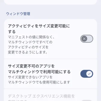 Androidスマートフォン→設定→システム→開発者向けオプション→ウィンドウ管理