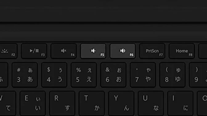 キーボード→F5/F6