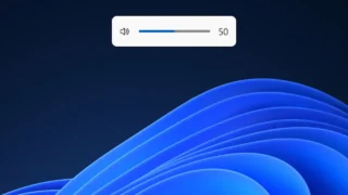 Windows 11→音量スライダー→上部中央