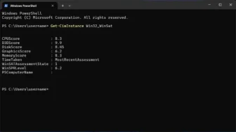 Windows 11→ターミナル→エクスペリエンスインデックス→25H2