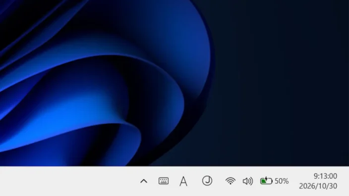Windows 11→タスクバー→システムトレイ→時計→秒