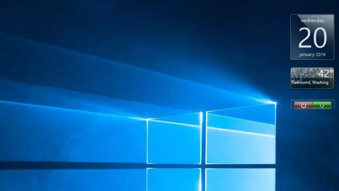 Win10「デスクトップ→ガジェットの配置」